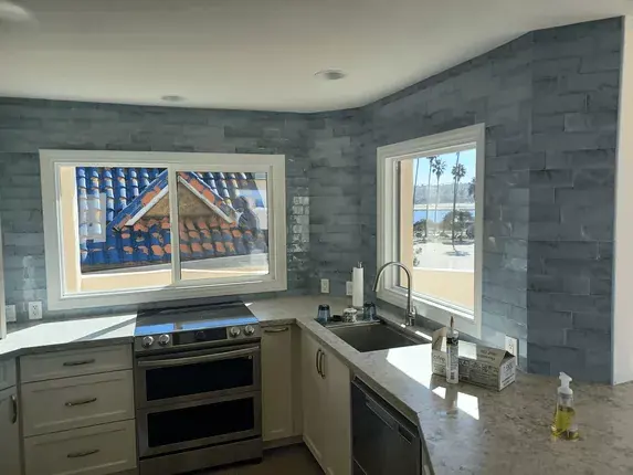 Luxury kitchen backsplash tile work by SHAX Family Tile